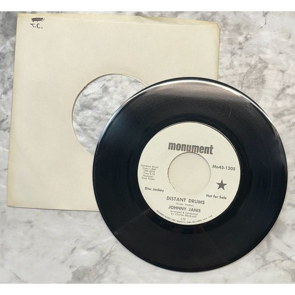 Johnny Janis Distant Drums / Ride Me Donkey 45 Country Promo Monument 1205 - Picture 3 of 6